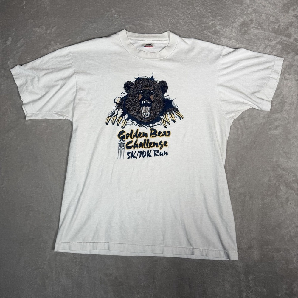 Vintage 1991 UC Berkeley Golden Bear Challenge 5K 10K Run T Shirt USA Large